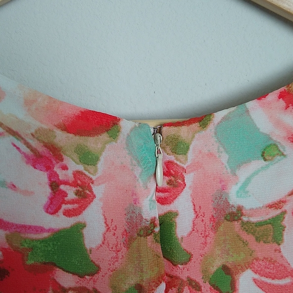 Watercolor front pleated high/low dress, size 8 - Picture 4 of 8